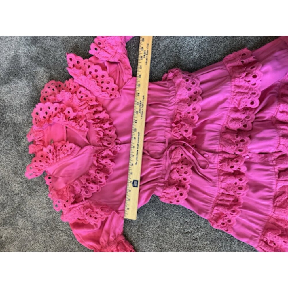 Pink Ruffled Tiered Mini Dress - Picture 11 of 12